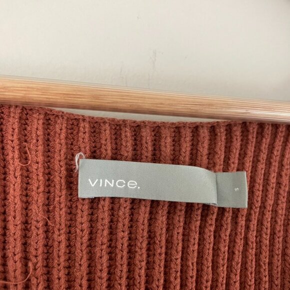 Vince Ribbed Knit Boxy Cotton Sweater Tank in Minimalist Brown Size Small - Picture 3 of 5